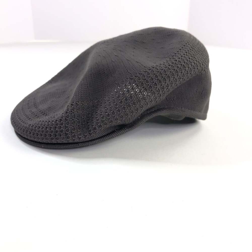 Kangol Tropic 504 Ventair LG Flat Cap Vintage Olive Green Newsboy Driving Gray